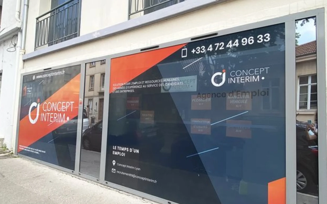 Vitrophanie à Éguilles – Installation Flexible
